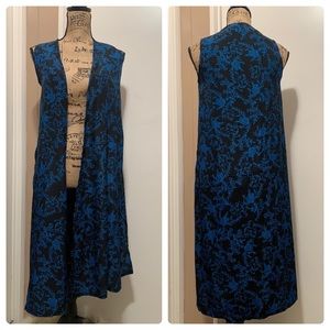 LuLaRoe Lightweight Open Front Kimono Blue XS